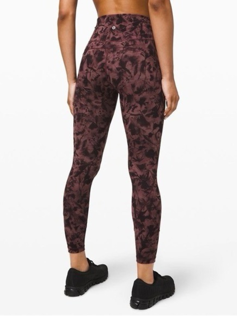 lululemon athletica High-Rise Abstract Print Leggings in Maroon and Black